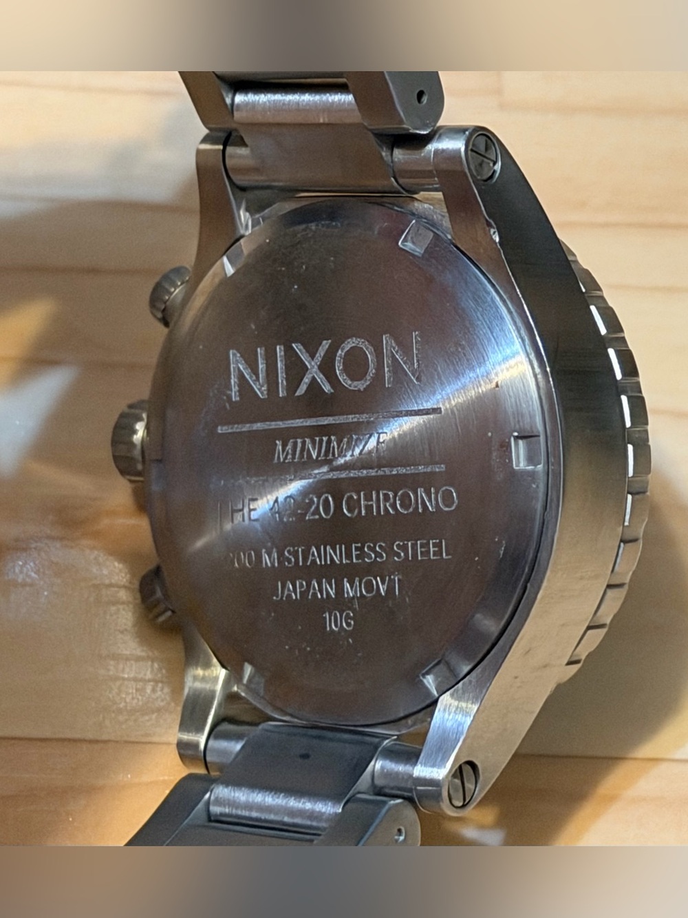 Nixon The 42-20 Chrono Minimize Silver White Chronograph Men's Analog Watch RUNS - Picture 9 of 9